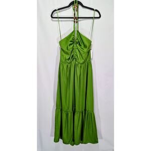 1.STATE Salted Lime Green Smocked Maxi Dress NWT Size 8